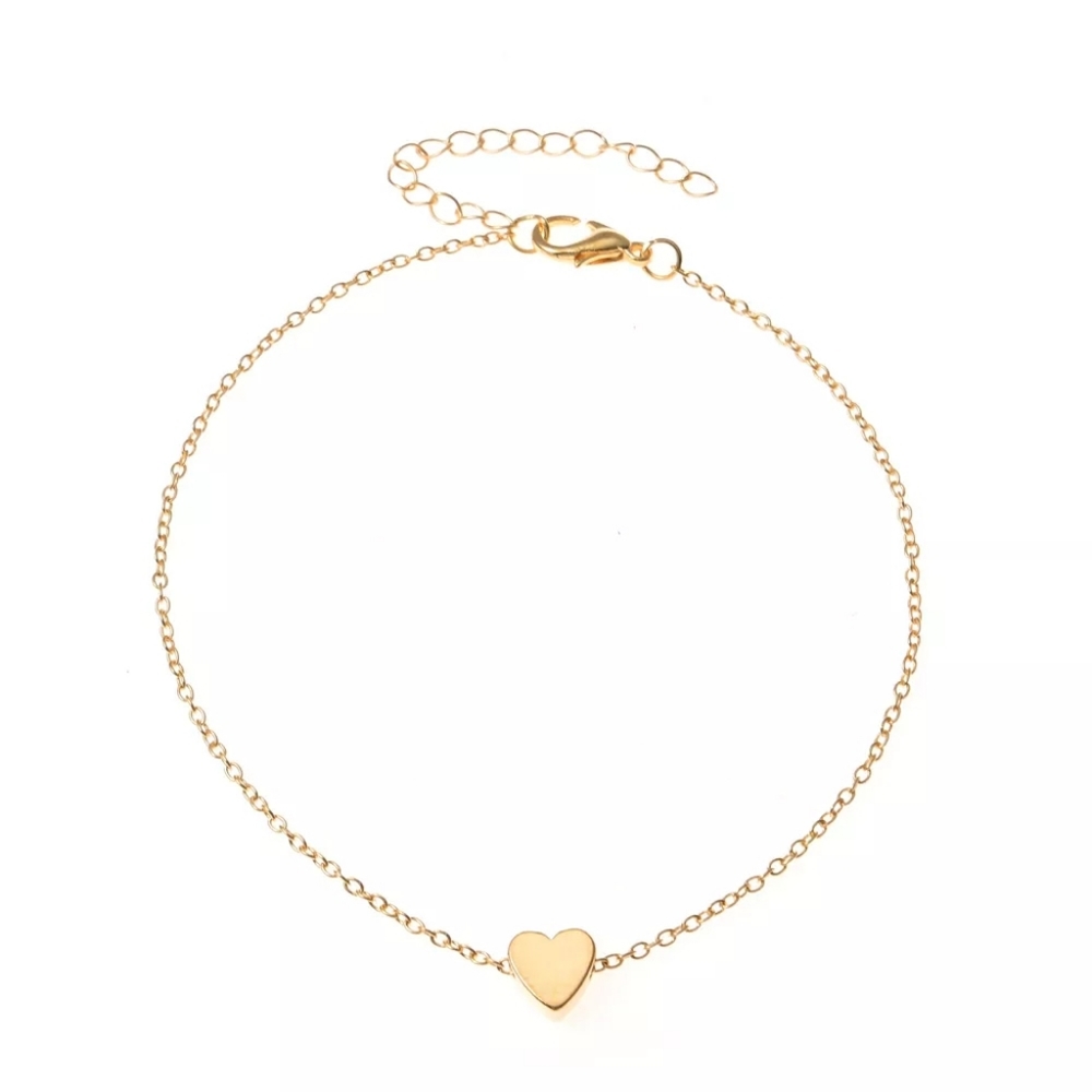 NEW Gold Double Layer Heart Ball Ankle Bracelet - Picture 3 of 16